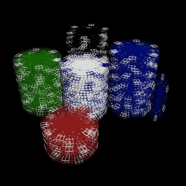 poker chips polygons 3d max - Poker chips high polygon by gauthier12